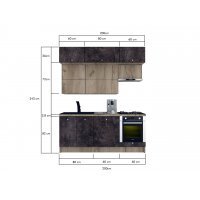 Bucatarie ZONE B COMBI 200 FRONT PAL K002 / decor 4299